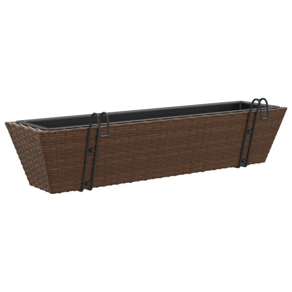 vidaXL Plantekasser med kroker 2 stk brun polyrotting