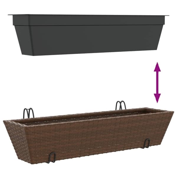 vidaXL Plantekasser med kroker 2 stk brun polyrotting