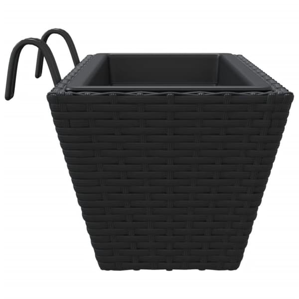 vidaXL Plantekasser med kroker 2 stk svart polyrotting