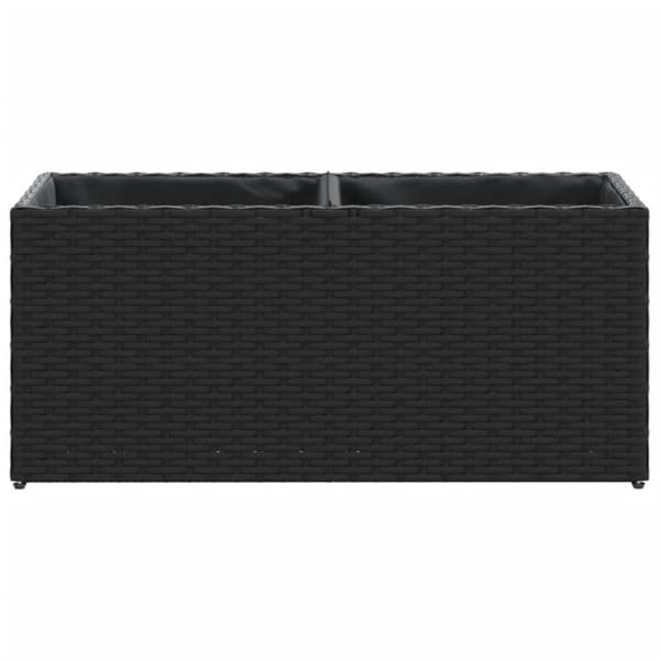 vidaXL Plantekasse med 2 potter svart 72x30x32 cm polyrotting