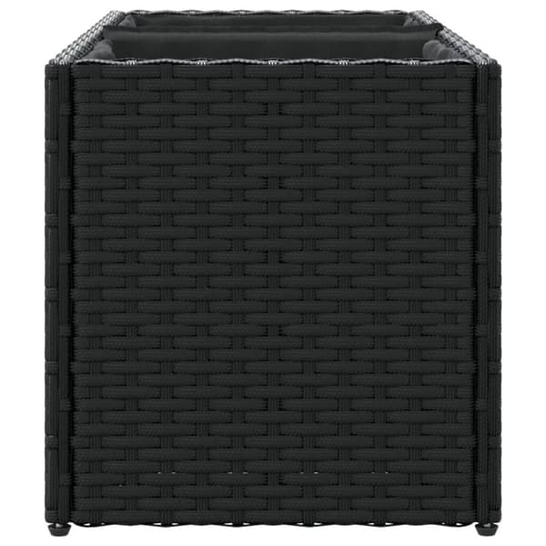 vidaXL Plantekasse med 2 potter svart 72x30x32 cm polyrotting