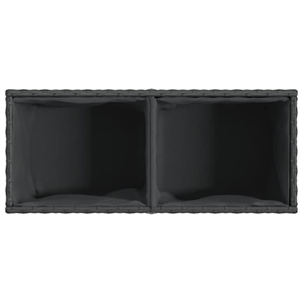 vidaXL Plantekasse med 2 potter svart 72x30x32 cm polyrotting