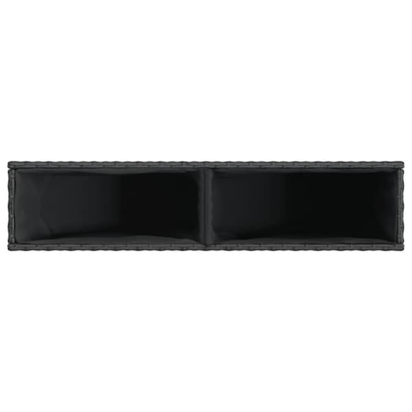 vidaXL Ulkokukkalaatikko 2 ruukulla musta 90x20x40 cm polyrottinki