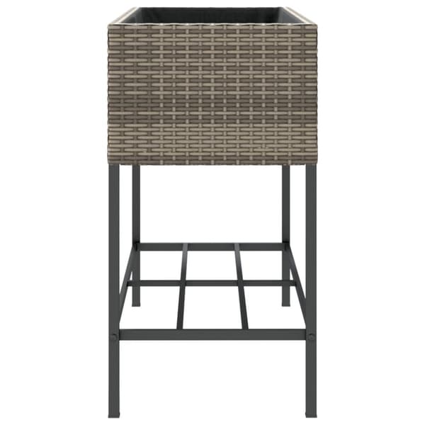 vidaXL plantekasse med hylde polyrattan grå