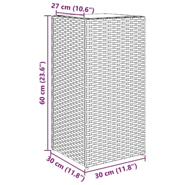 vidaXL Plantekasse svart 30x30x60 cm polyrotting