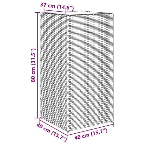vidaXL Plantekasse brun 40x40x80 cm polyrotting
