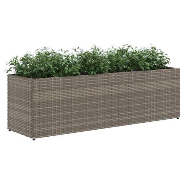 vidaXL Odlingslåda med 3 krukor grå 105x30x32 cm konstrotting