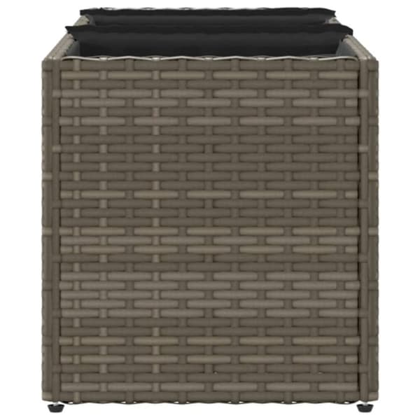 vidaXL Odlingslåda med 3 krukor grå 105x30x32 cm konstrotting