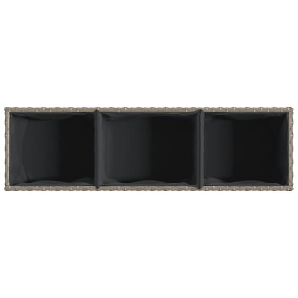 vidaXL Odlingslåda med 3 krukor grå 105x30x32 cm konstrotting