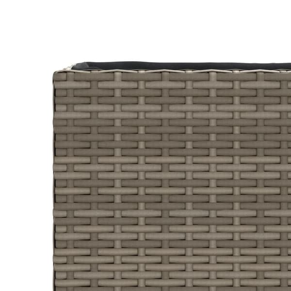 vidaXL Odlingslåda med 3 krukor grå 105x30x32 cm konstrotting