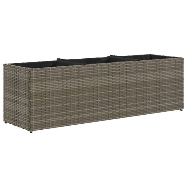 vidaXL Odlingslåda med 3 krukor grå 105x30x32 cm konstrotting