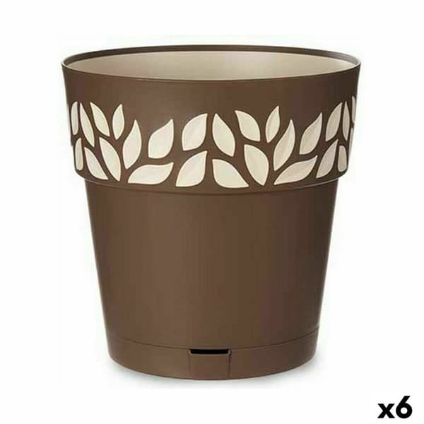 Självvattnande blomkruka Stefanplast Cloe Brun Plast 29 x 29 x 29 cm (6 antal)