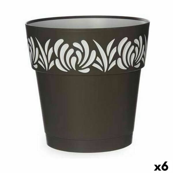 Självvattnande blomkruka Stefanplast Gaia Antracitgrå Plast 25 x 25 x 25 cm (6 antal)