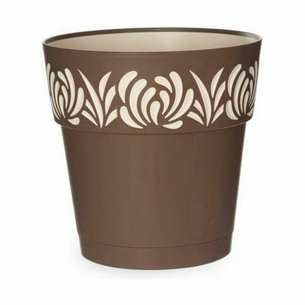 Självvattnande blomkruka Stefanplast Gaia Brun Plast 25 x 25 x 25 cm (6 antal)