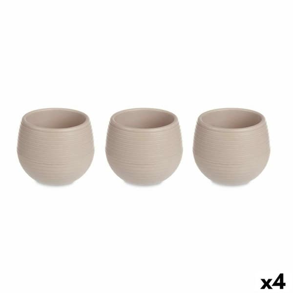 Krukset Ibergarden ES0501214S3 Beige-brun (taupe) Plast 16,5 x 16,5 x 14,5 cm (4 antal)