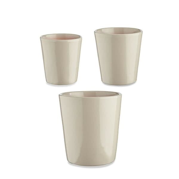 Krukset Ibergarden CONICO-7044 Grå Lera Cónica Ø 14 cm Ø 22 cm Ø 17 cm 3 Delar