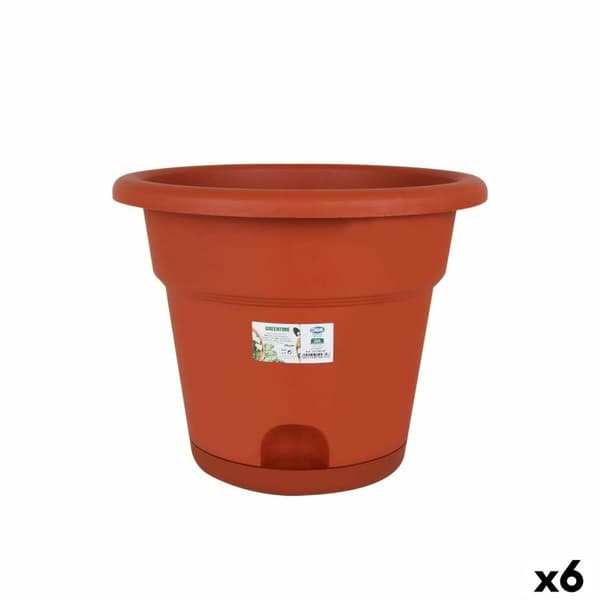 Blomkruka med fat Dem Greentime Brun ø 35 x 28,5 cm (6 antal)