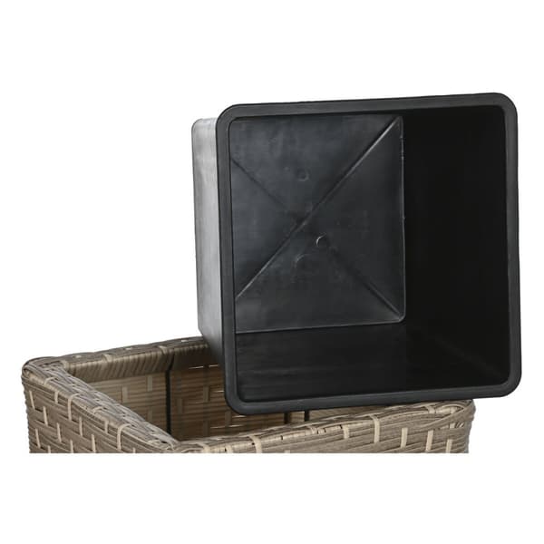 Set med planteringskärl Home ESPRIT polypropen Rattan 40 x 40 x 36 cm