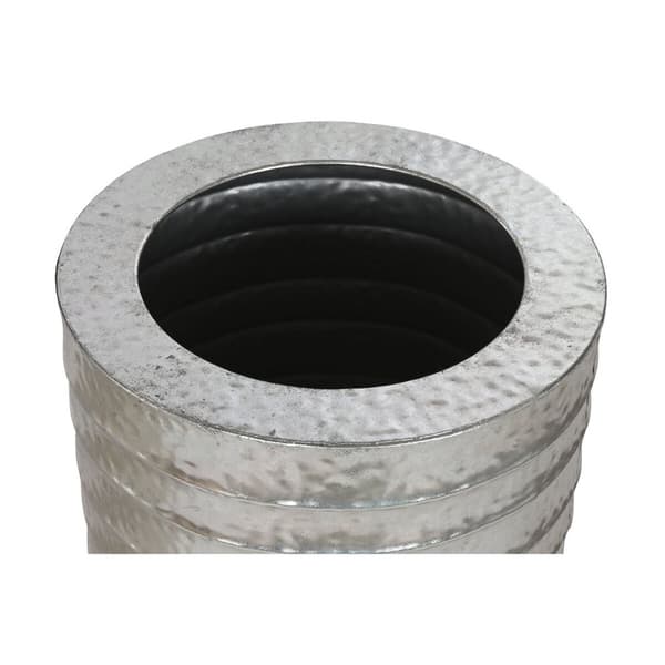 Set med planteringskärl Home ESPRIT Silvrig Metall 51 x 51 x 123 cm
