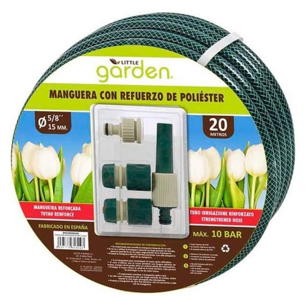 Slange med tilbehørssett Little Garden Forsterket - 20 m