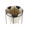 Miniatyrbillede 2 af 3: Urtepotte DKD Home Decor Natur Sort Metal Kolonistil Fiber (30 x 30 x 62 cm)