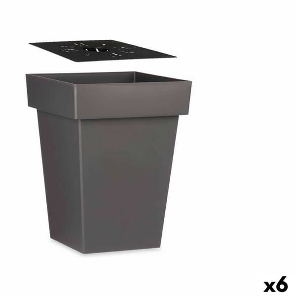 Selvvandende pot Ibergarden 87949 Grå Plastik 37 x 51 x 37 cm (6 enheder)