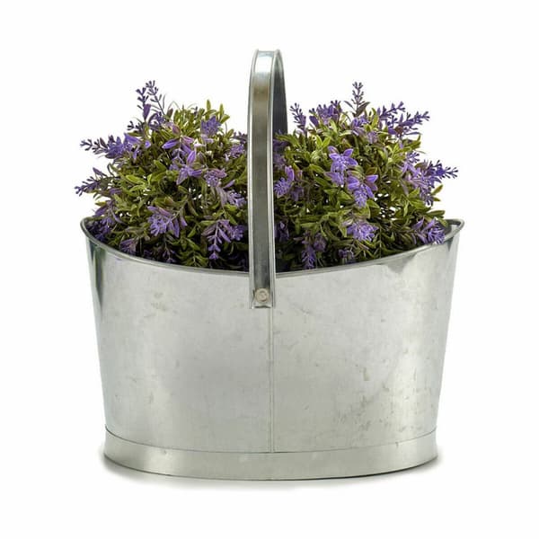 Urtepotte Ibergarden E51465-B Sølvfarvet Zink Kurv 21 x 19,5 x 35,5 cm (12 enheder)