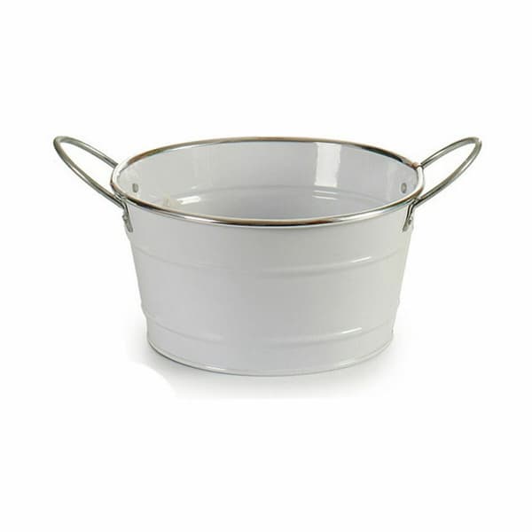 Urtepotte Ibergarden F60326-D Hvid Sølvfarvet Zink Spand 27,5 x 10,5 x 20 cm (24 enheder)