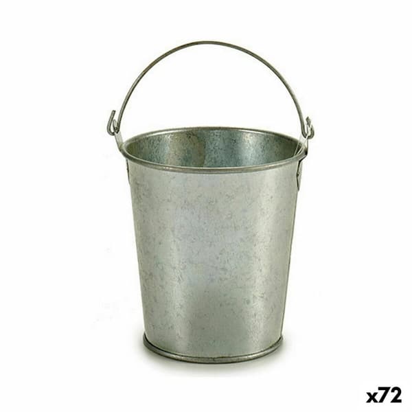 Urtepotte Ibergarden A60262-B Sølvfarvet Zink Spand 15,5 x 11 x 11 cm (72 Enheder)