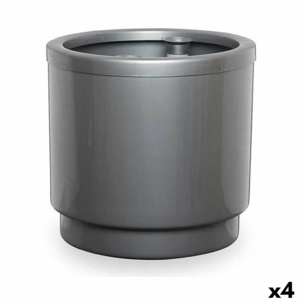 Selvvandende pot Ibergarden 4132-PLA Sølvfarvet polypropylen 32 x 30,5 x 32 cm (4 enheder)