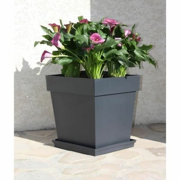 Urtepotte EDA Grå polypropylen Plastik 39 cm 39 x 39 x 39 cm