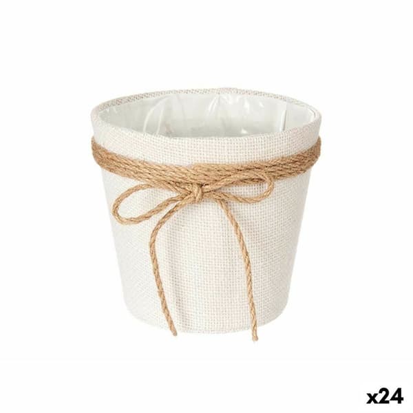 Urtepotte Ibergarden 86449 Hvid Brun Klæde Lasso 16 x 15 x 16 cm (24 enheder)