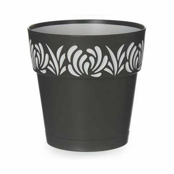 Selvvandende pot Stefanplast Gaia Antracit Plastik 15 x 15 x 15 cm (12 enheder)