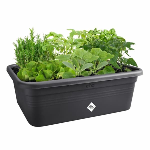 Urtepotte Elho 7,4 x 76 x 26,8 cm Sort Plastik Firkantet