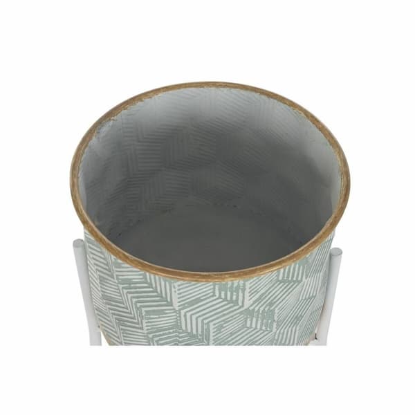 Planter DKD Home Decor Flerfarget Metall 35 x 35 x 91 cm Sirkulær (2 enheter)