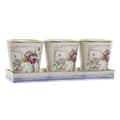 Miniatyrbilde 1 av 4: Grytesett DKD Home Decor Rosa Gyllen PVC Aluminium Shabby Chic 38 x 13 x 14 cm (3 Deler)