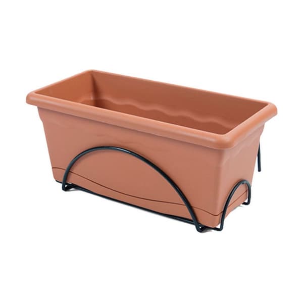 Planter med Skål Plastiken Terrakotta polypropylen 50 x 20 cm