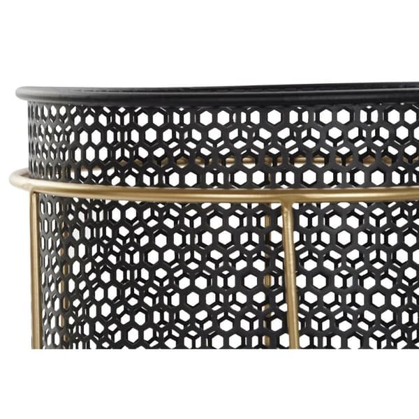 Sett med blomsterpotter DKD Home Decor Svart Gyllen Metall Loft 36 x 36 x 58 cm