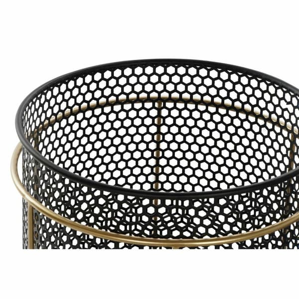 Sett med blomsterpotter DKD Home Decor Svart Gyllen Metall Loft 36 x 36 x 58 cm