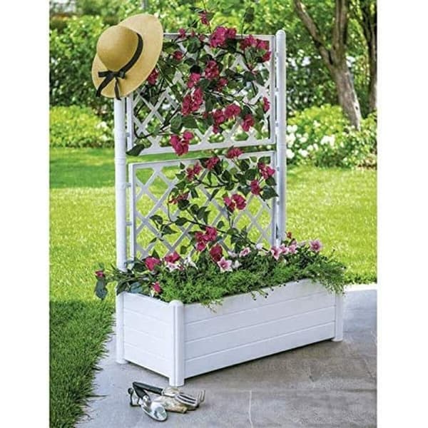 Planter Stefanplast 100 x 43 x 142 cm Rektangulær Hvit