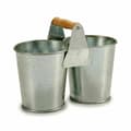 Miniatyrbilde 2 av 2: Planter Ibergarden D60088-B Brun Sølv Tre Sink Dobbel 20 x 15 x 10,2 cm (24 enheter)