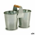 Miniatyrbilde 1 av 2: Planter Ibergarden D60088-B Brun Sølv Tre Sink Dobbel 20 x 15 x 10,2 cm (24 enheter)