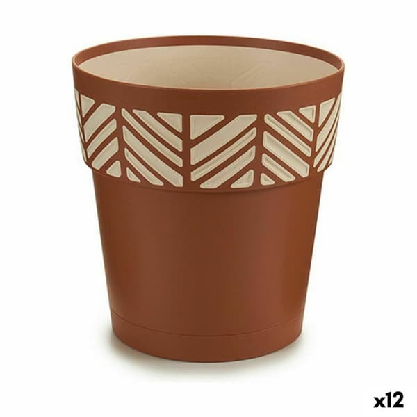 Selvvannende blomsterpotte Stefanplast Orfeo Terrakotta Plast 19 x 19 x 19 cm (12 enheter)