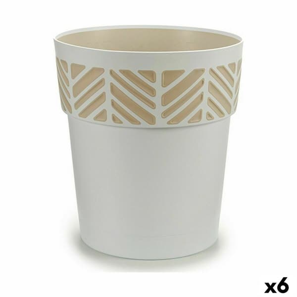 Selvvannende blomsterpotte Stefanplast Orfeo Hvit Plast 29 x 29 x 29 cm (6 enheter)