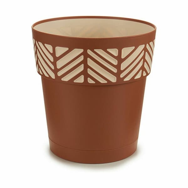 Selvvannende blomsterpotte Stefanplast Orfeo Terrakotta Plast 25 x 25 x 25 cm (6 enheter)