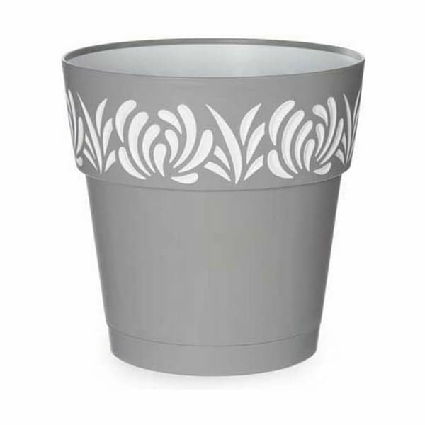 Selvvannende blomsterpotte Stefanplast Gaia Grå Plast 25 x 25 x 25 cm (6 enheter)