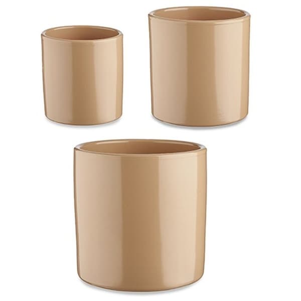 Grytesett Ibergarden CILINDRO-1019 Beige Leire Sylinder Ø 14 cm Ø 22 cm Ø 17 cm 3 Deler