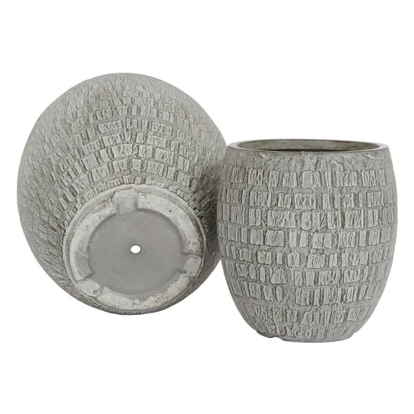 Sett med blomsterpotter Home ESPRIT Grå Fiberglass Magnesium 55 x 55 x 55,5 cm (3 enheter)