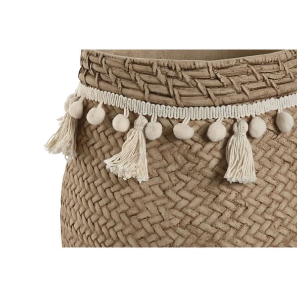 Sett med blomsterpotter Home ESPRIT Lysebrun Sement Tropisk 30 x 29 x 25 cm