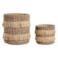 Miniatyrbilde 1 av 3: Sett med blomsterpotter Home ESPRIT Brun Raffia Sement Tropisk 23 x 22 x 25 cm